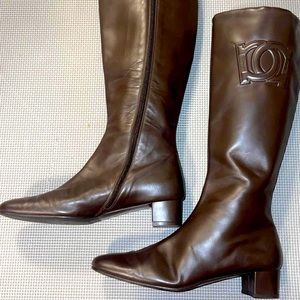 Salvatore Ferragamo Leather Knee-High Riding Boots